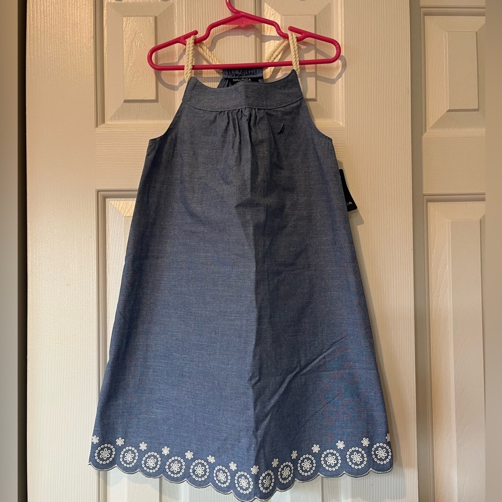 Girls Nautica chambray size 6x dress, NWT